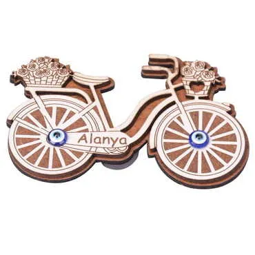 Alanya Themed Wooden Engraved Souvenir Fridge Magnet - 11