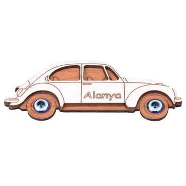 Alanya Themed Wooden Engraved Souvenir Fridge Magnet - 14