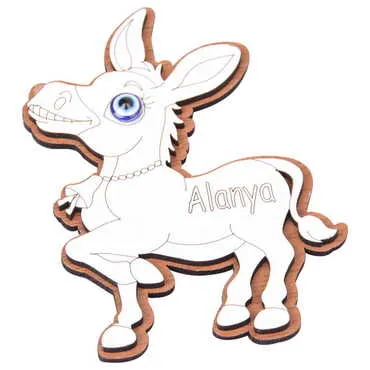 Alanya Themed Wooden Engraved Souvenir Fridge Magnet - 19