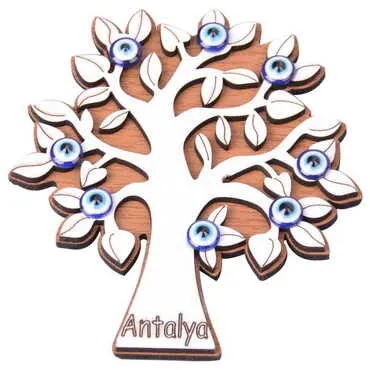 Alanya Themed Wooden Engraved Souvenir Fridge Magnet - 25