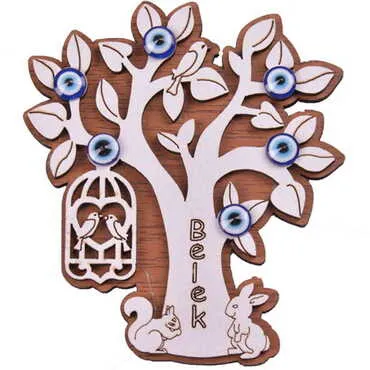 Belek Themed Wooden Engraved Souvenir Fridge Magnet - 9
