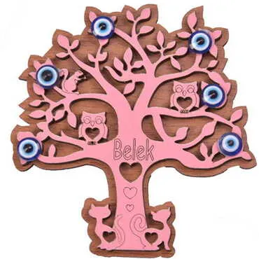 Belek Themed Wooden Engraved Souvenir Fridge Magnet - 14