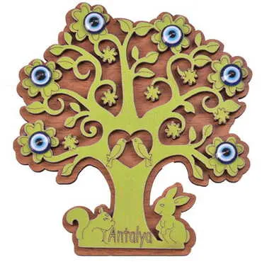 Belek Themed Wooden Engraved Souvenir Fridge Magnet - 15
