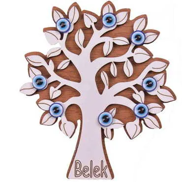 Belek Themed Wooden Engraved Souvenir Fridge Magnet - 17