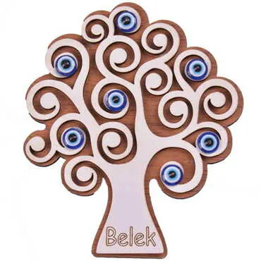 Belek Themed Wooden Engraved Souvenir Fridge Magnet - 20