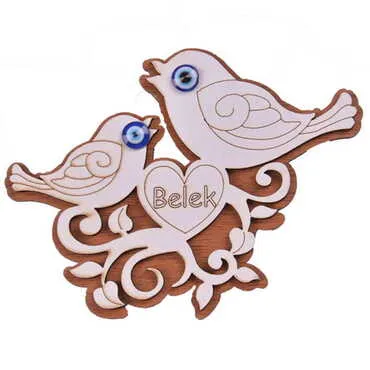 Belek Themed Wooden Engraved Souvenir Fridge Magnet - 23