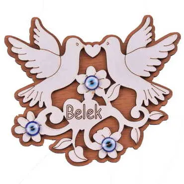 Belek Themed Wooden Engraved Souvenir Fridge Magnet - 24
