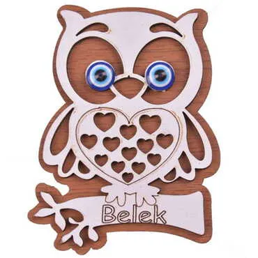 Belek Themed Wooden Engraved Souvenir Fridge Magnet - 25
