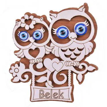 Belek Themed Wooden Engraved Souvenir Fridge Magnet - 26