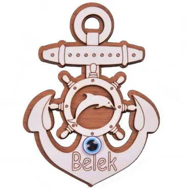 Belek Themed Wooden Engraved Souvenir Fridge Magnet - 27