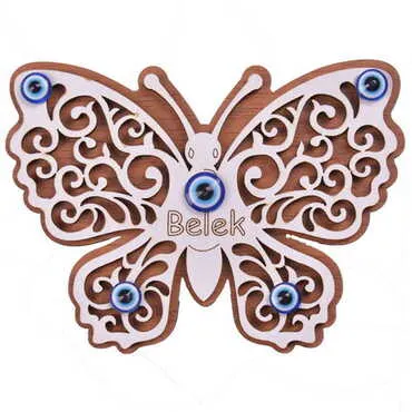 Belek Themed Wooden Engraved Souvenir Fridge Magnet - 28