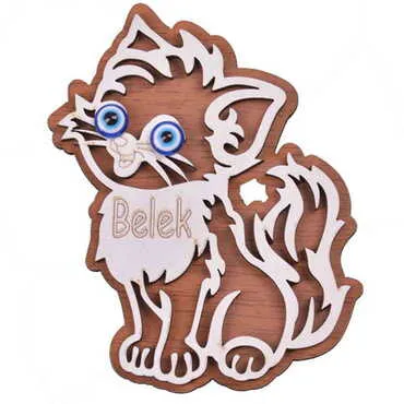 Belek Themed Wooden Engraved Souvenir Fridge Magnet - 29