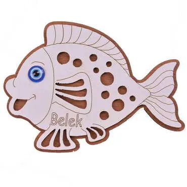 Belek Themed Wooden Engraved Souvenir Fridge Magnet - 30