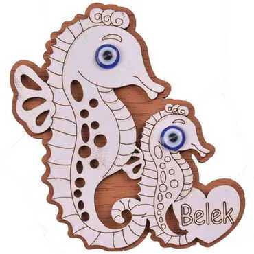 Belek Themed Wooden Engraved Souvenir Fridge Magnet - 36