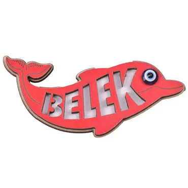 Belek Themed Wooden Engraved Souvenir Fridge Magnet - 39