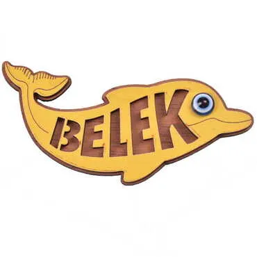 Belek Themed Wooden Engraved Souvenir Fridge Magnet - 40