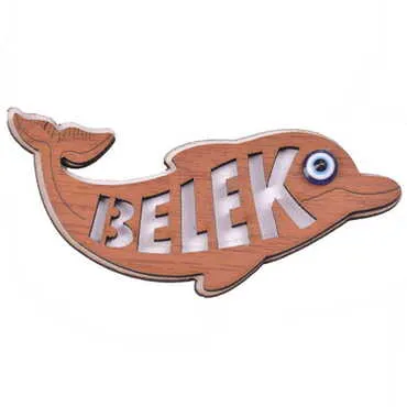 Belek Themed Wooden Engraved Souvenir Fridge Magnet - 42