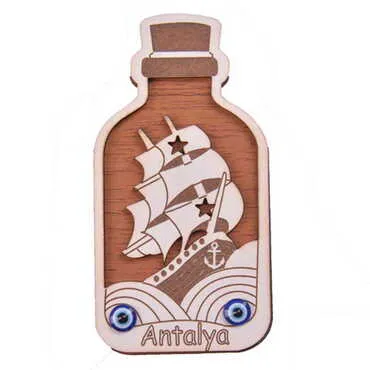Toptan Gemi Temalı Myros Ahşap Magnet - 3