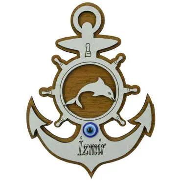 Izmir Themed Wooden Engraved Souvenir Fridge Magnet - 6