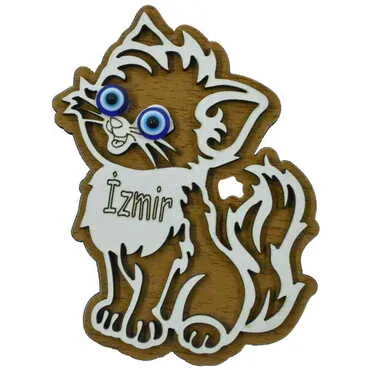 Izmir Themed Wooden Engraved Souvenir Fridge Magnet - 7