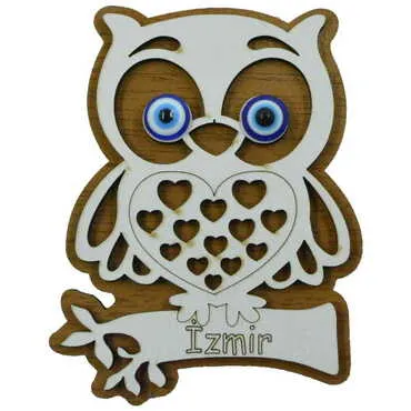Izmir Themed Wooden Engraved Souvenir Fridge Magnet - 9