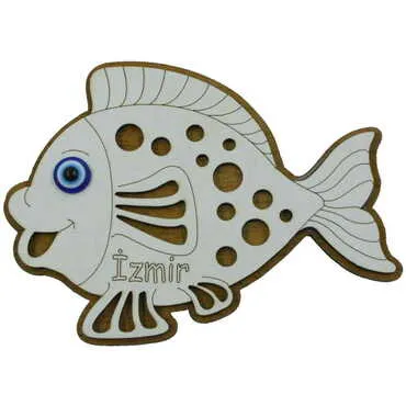 Izmir Themed Wooden Engraved Souvenir Fridge Magnet - 13
