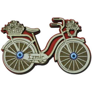 Izmir Themed Wooden Engraved Souvenir Fridge Magnet - 18