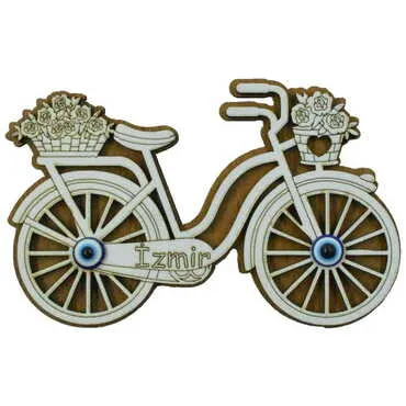 Izmir Themed Wooden Engraved Souvenir Fridge Magnet - 19