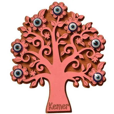 Kemer Themed Wooden Engraved Souvenir Fridge Magnet - 4