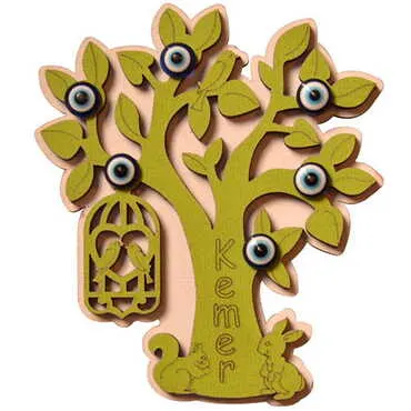 Kemer Themed Wooden Engraved Souvenir Fridge Magnet - 6