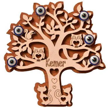 Kemer Themed Wooden Engraved Souvenir Fridge Magnet - 7