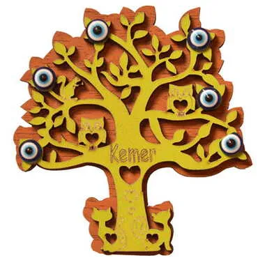 Kemer Themed Wooden Engraved Souvenir Fridge Magnet - 8