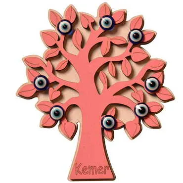 Kemer Themed Wooden Engraved Souvenir Fridge Magnet - 14