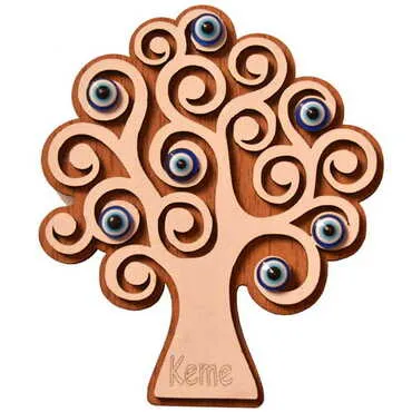 Kemer Themed Wooden Engraved Souvenir Fridge Magnet - 15