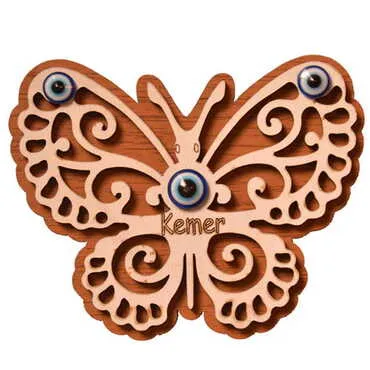 Kemer Themed Wooden Engraved Souvenir Fridge Magnet - 24