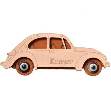 Kemer Themed Wooden Engraved Souvenir Fridge Magnet - 31
