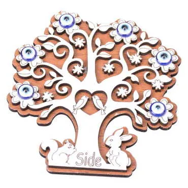 Side Themed Wooden Engraved Souvenir Fridge Magnet - 6