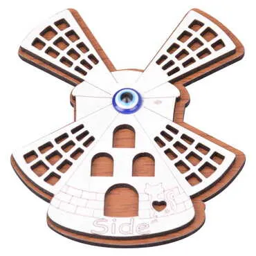 Side Themed Wooden Engraved Souvenir Fridge Magnet - 12