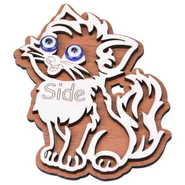 Side Themed Wooden Engraved Souvenir Fridge Magnet - 17