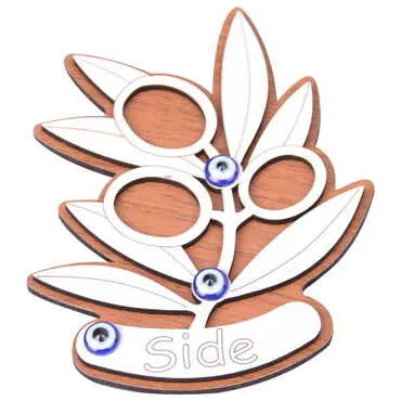 Side Themed Wooden Engraved Souvenir Fridge Magnet - 22