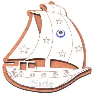 Side Themed Wooden Engraved Souvenir Fridge Magnet - 30
