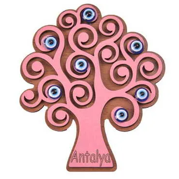 Tree Themed Wooden Engraved Souvenir Fridge Magnet - 3