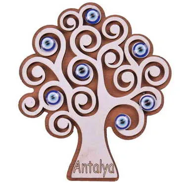 Tree Themed Wooden Engraved Souvenir Fridge Magnet - 5