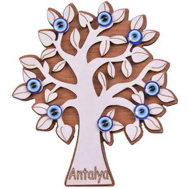Tree Themed Wooden Engraved Souvenir Fridge Magnet - 7