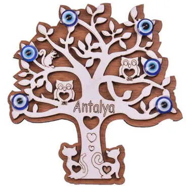 Tree Themed Wooden Engraved Souvenir Fridge Magnet - 10