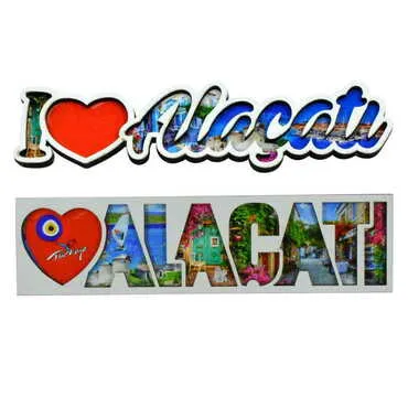 Alacati Themed Wooden Customised City Name Letter Souvenir Fridge Magnet - 3