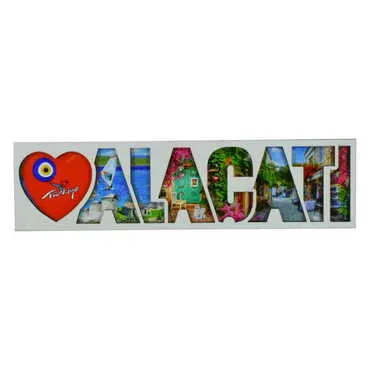 Alacati Themed Wooden Customised City Name Letter Souvenir Fridge Magnet - 4