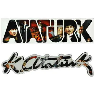 Toptan Atatürk Temalı Myros Yazı Ahşap Magnet - 3