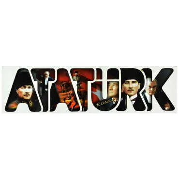 Toptan Atatürk Temalı Myros Yazı Ahşap Magnet - 5