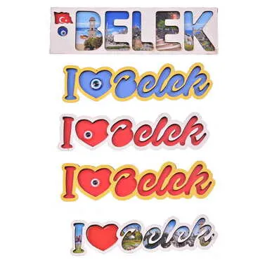 Belek Themed Wooden Customised City Name Letter Souvenir Fridge Magnet - 3